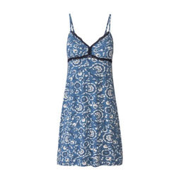 لباس خواب زنانه اسمارا مدل ویسکوز گلدار کد 378 رنگ آبی نیلی