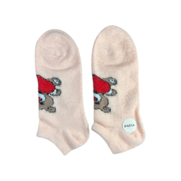 جوراب زنانه مچی پشمی طرح خرس کد 24241