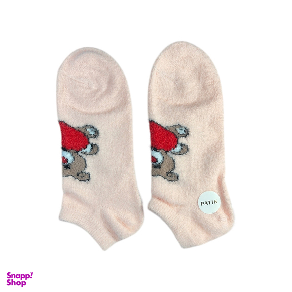 جوراب زنانه مچی پشمی طرح خرس کد 24241