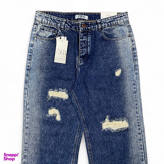 شلوار بگ مردانه طرح ZARA کد 3382 رنگ آبی