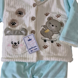 کاپشن دو تکه نوزاد گلیران کد 128 رنگ آبی