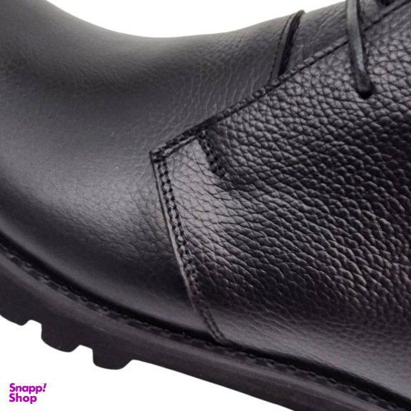 نیم بوت طبی مردانه چرم ریباری مدل Z26 رنگ مشکی