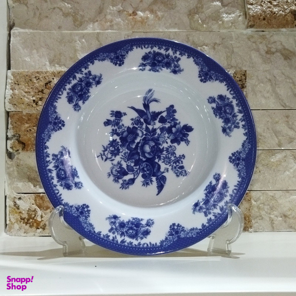 بشقاب خورش خوری چینی زرین ایران مدل ایتالیا 22 فلورانس سرمه ای درجه عالی بسته 6 عددی