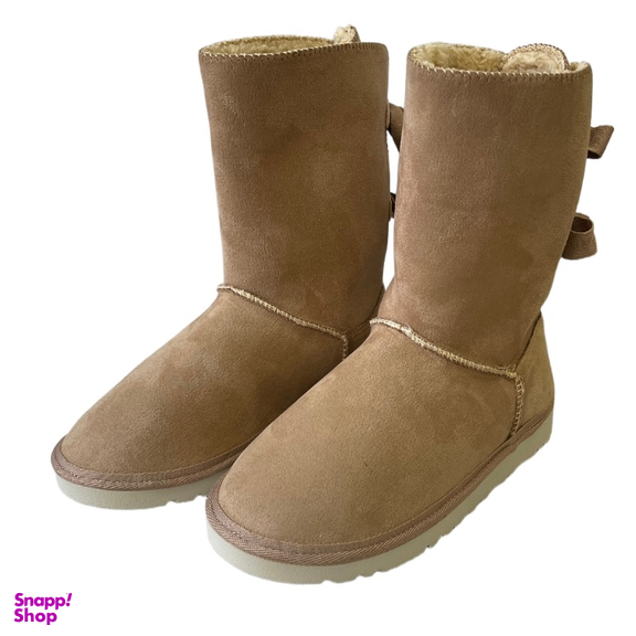 بوت زنانه طرح اگ مدل پشت بندی رنگ کرم