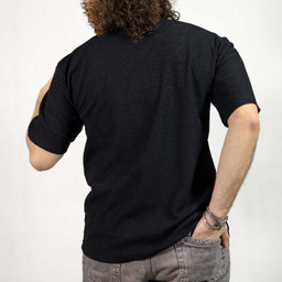 تیشرت بیسکویتی یقه کوبایی مردانه کد 183 رنگ مشکی