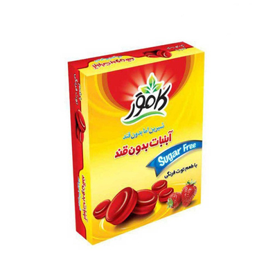 آب نبات توت فرنگی بدون قند کامور وزن 130 گرم