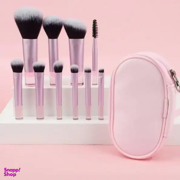 ست براش آرایشی کد 01 بسته 10 عددی به همراه کیف