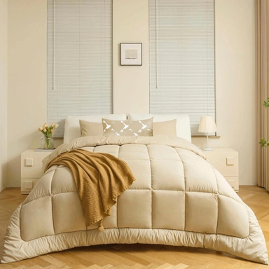 روتختی تکنفره 5 تکه نوپه هوم طرح مربعی کرم کد 040