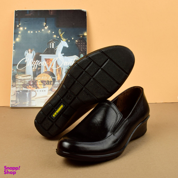 کفش طبی زنانه کفش ملی مدل چرم طبیعی مدیکال BK.4180 رنگ مشکی