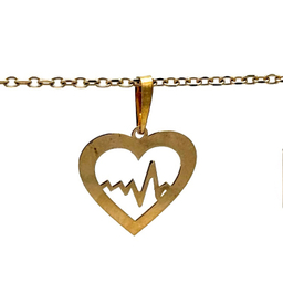 پلاک گردنبند طلا 18 عیار زنانه حسام گالری مدل ضربان قلب کد P2019