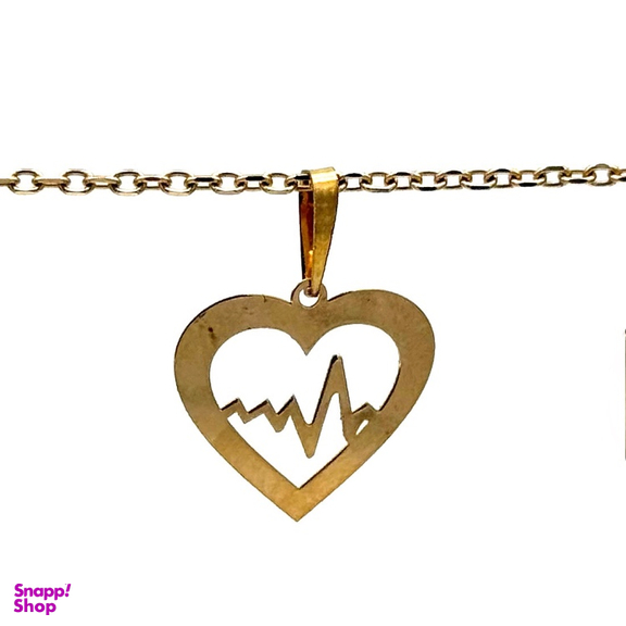 پلاک گردنبند طلا 18 عیار زنانه حسام گالری مدل ضربان قلب کد P2019