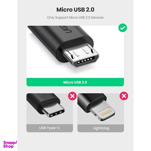 تبدیل Micro USB Male OTG به USB 2.0 A Female یوگرین مدل US133 کد 10396