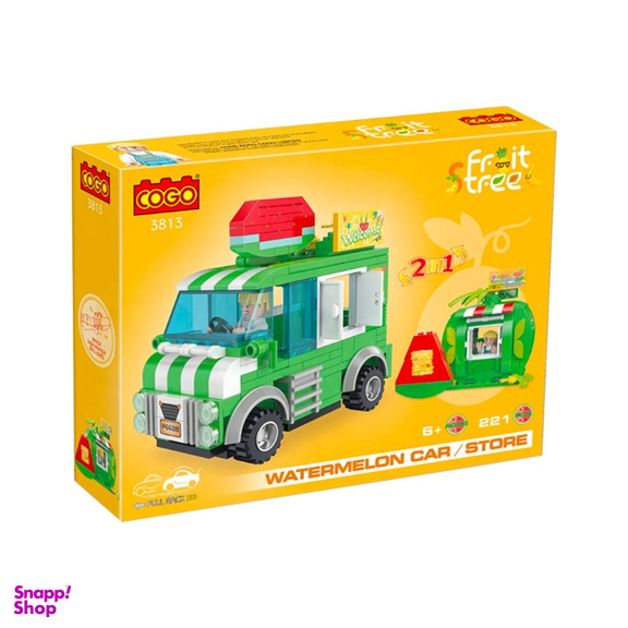 لگو کوگو مدل ماشین عقب کش دو حالته طرح هندوانه کد 3813