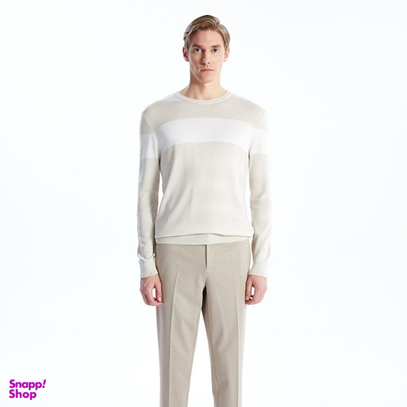 پلیور یقه گرد مردانه ال سی وایکیکی مدل اسلیم افکت