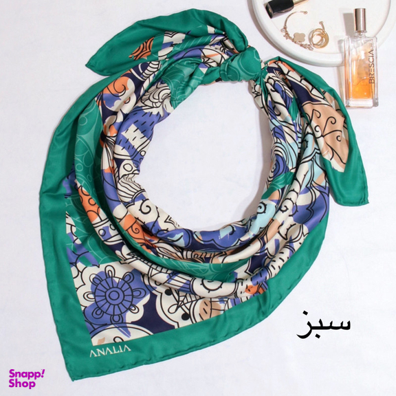 روسری زنانه آنالیا مدل ابریشم مزونی کد 9071