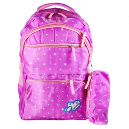 کوله پشتی دخترانه طرح خالخالی مدل kh01