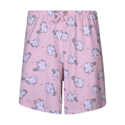 ست کراپ تی شرت آستین کوتاه و شلوارک راحتی زنانه افراتین مدل گربه متعجب کد 6584