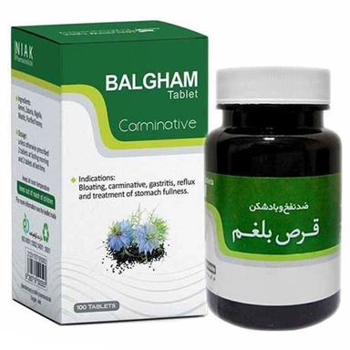قرص نفخ و سوء هاضمه دوای بلغم نیاک بسته 100 عددی