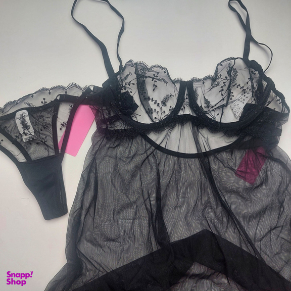 لباس خواب زنانه برتا مدل توری فنردار کد 2200B