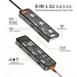 هاب 8 پورت USB-C بیوا مدل HUB-03
