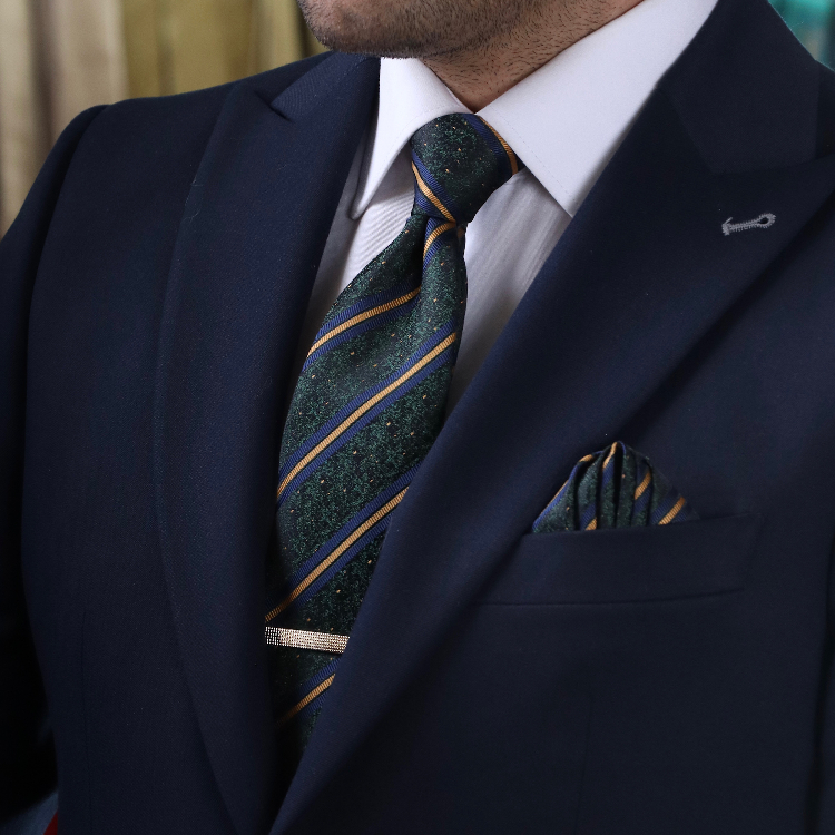 ست کراوات و دستمال جیب نسن کد V14