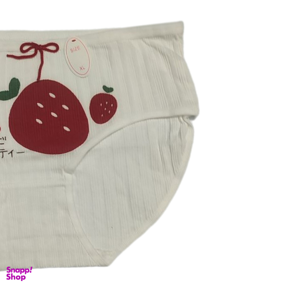 شورت زنانه طرح Strawberry رنگ سفید مدل N1