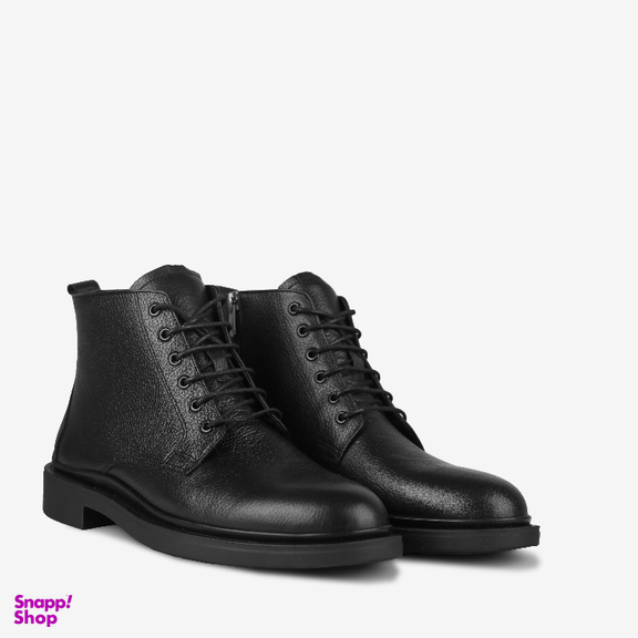 نیم بوت مردانه چرم مونو کد J5526-001 رنگ مشکی