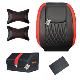 روکش صندلی خودرو سوشیانت مدل نیل مناسب پراید 131 به همراه پشت گردنی و جعبه و دور فرمان