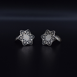 دکمه سردست نقره مردانه مدل همان طرح گل کد CSE02