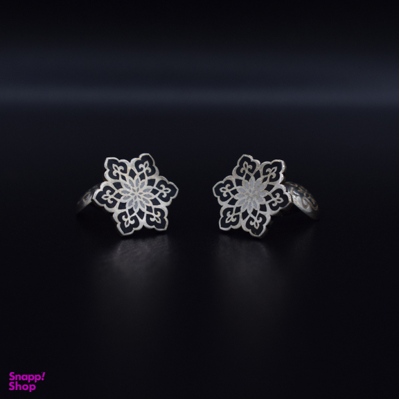 دکمه سردست نقره مردانه مدل همان طرح گل کد CSE02