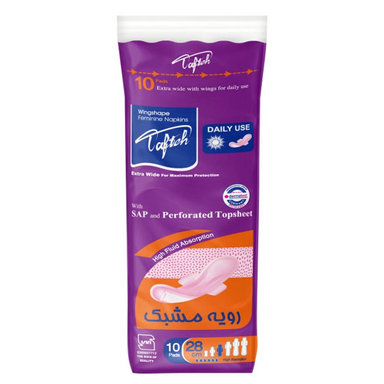 نوار بهداشتی روز تافته مدل Purple Daily Use بسته 10 عددی