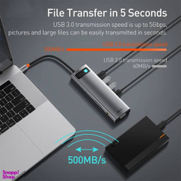 هاب 11 پورت Type-C بیسوس مدل Metal Gleam Series CAHUB-CT0G