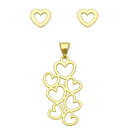 نیم ست طلا 18 عیار زنانه مدل قلب کد 1372