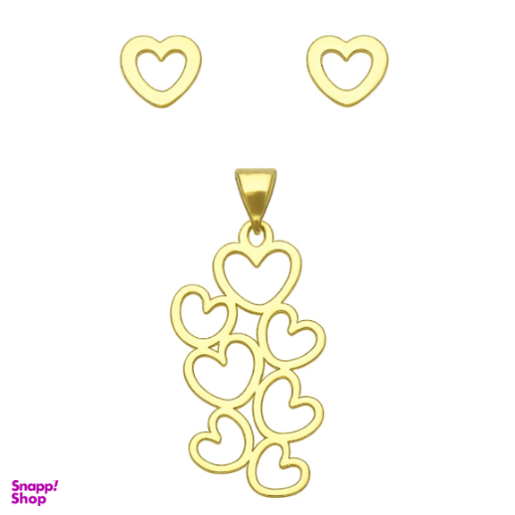 نیم ست طلا 18 عیار زنانه مدل قلب کد 1372