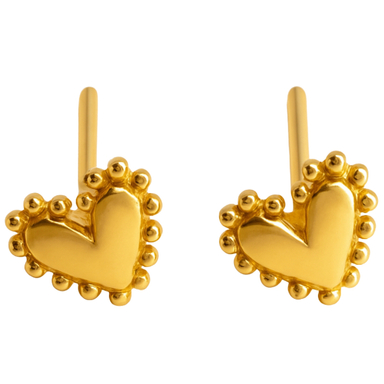 گوشواره طلا 18 عیار زنانه الوندگلد مدل قلب توپر طرح دار 46691