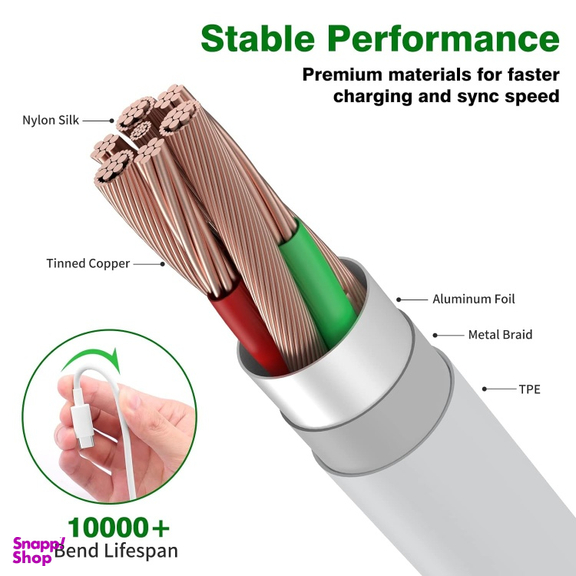 کابل تبدیل USB به Type-C شیائومی مدل Turbo 6A به طول 1 متر