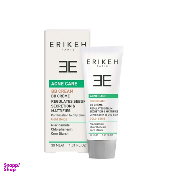 بی بی کرم ضد آکنه اریکه مناسب پوست مختلط و چرب رنگ بژ طلایی حجم 30 میلی لیتر