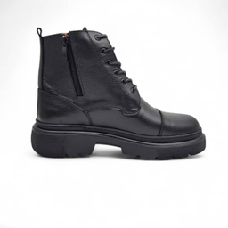 نیم بوت طبی مردانه چرم ریباری مدل Z27 رنگ مشکی