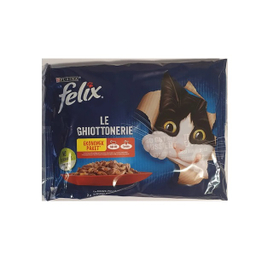 پوچ گربه بالغ فلیکس طعم مرغ و بیف وزن 340 گرم بسته 4 عددی