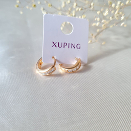 گوشواره زنانه ژوپینگ مدل نگینی حلقه ای کد h9