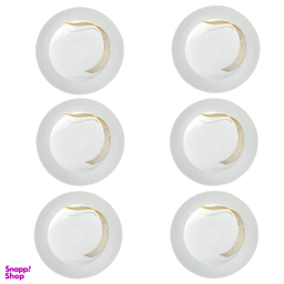 بشقاب میوه‌ خوری گلدن اپال مدل شمل استراکچر میوه بسته 6 عددی