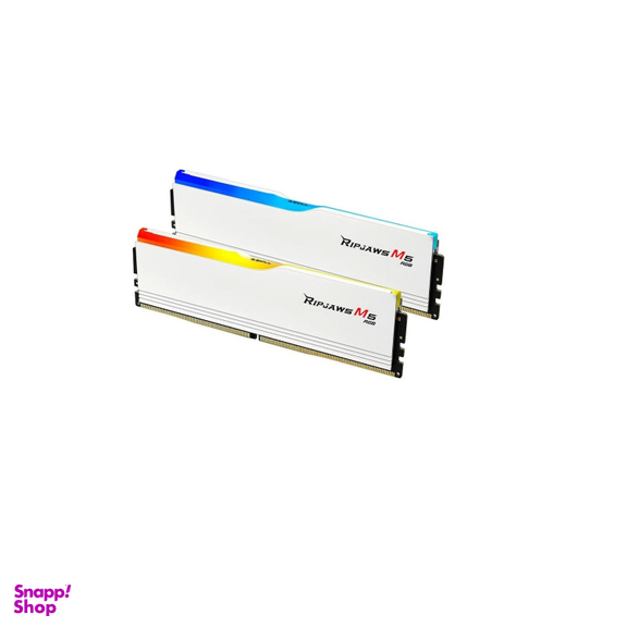 رم دسکتاپ جی اسکیل مدل RIPJAWS M5 RGB 5200MT WHITE C40 Dual ظرفیت ۳۲ گیگابایت بسته 2 عددی