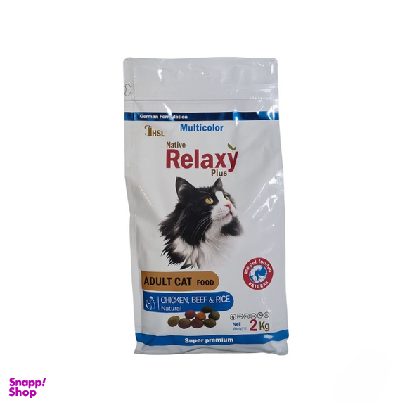 غذای خشک گربه ریلکسی مدل مولتی کالر وزن 2 کیلوگرم