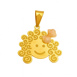 آویز گردنبند طلا 18 عیار زنانه مدل مو فرفری کد 00321