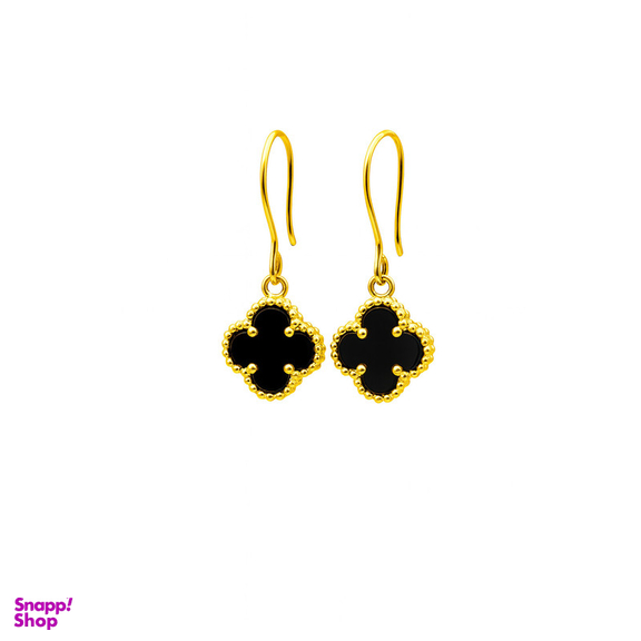 گوشواره عصایی طلا 18 عیار زنانه با طرح ونکلیف آرپلز زرلاین مدل E-500035