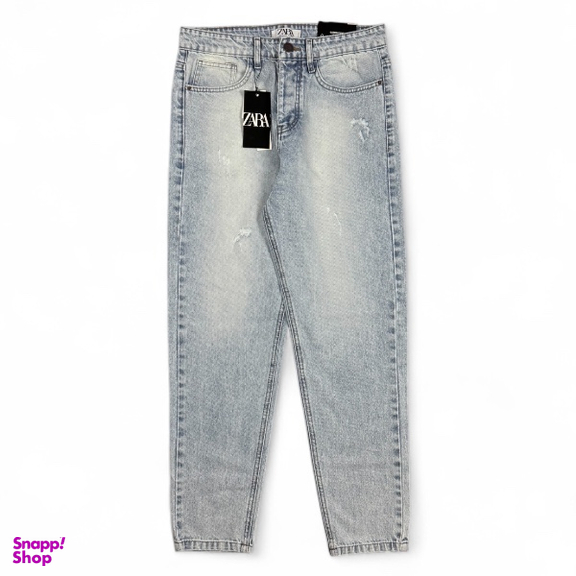شلوار جین مردانه طرح Zara کد 1944 رنگ آبی یخی