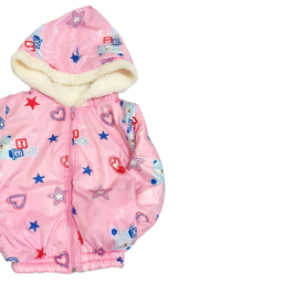 کاپشن دخترانه طرح قلب و ستاره کد 113