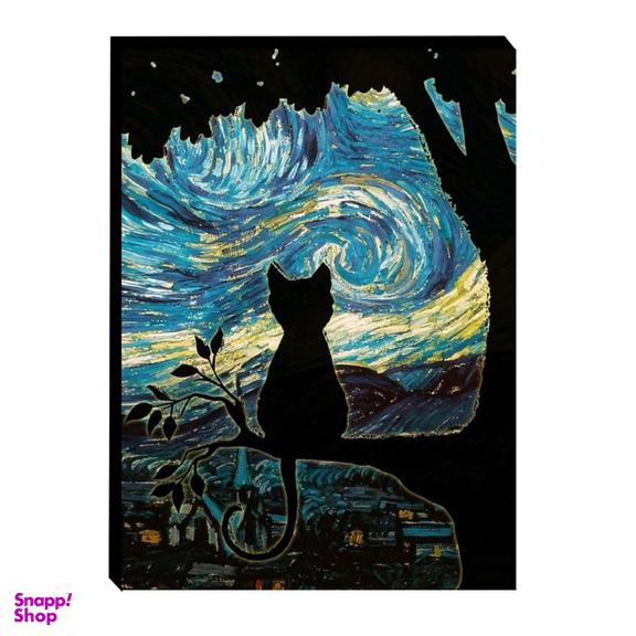 تابلو شاسی طرح گربه شب پرستاره کد 10