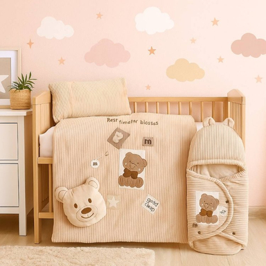 سرویس خواب کودک 5 تکه مادرکر مدل خرس پاپیونی کد 127