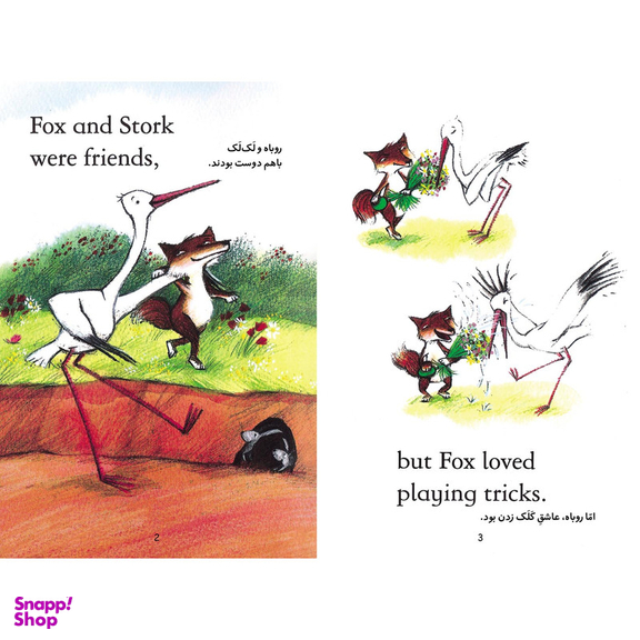 کتاب روباه و لک لک The Fox and the Stork اثر میری مکینون انتشارات خانه کاغذی